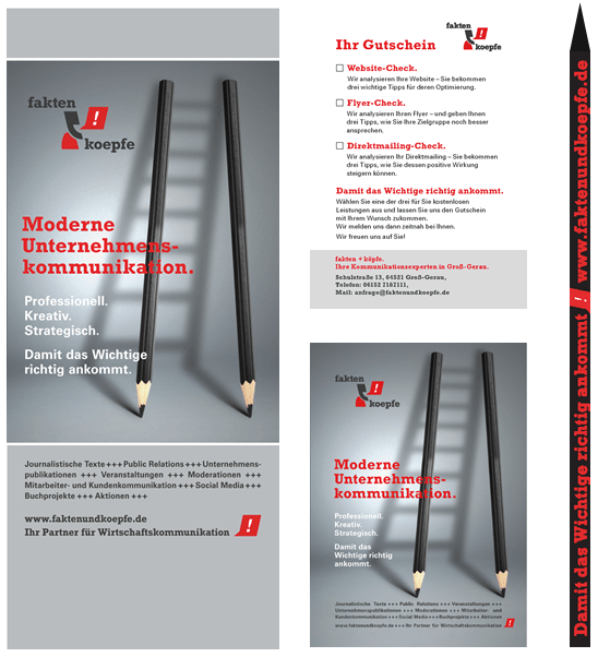 Projektbeispiel Corporate Desing  Ausstattung Messestand Fakten + Köpfe
