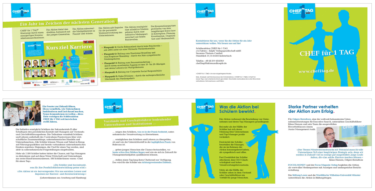 Projektbeispiel Flyer Aktion Chef für 1 Tag