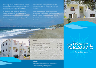 Projektbeispiel Touristik Flyer Ferienwohnung