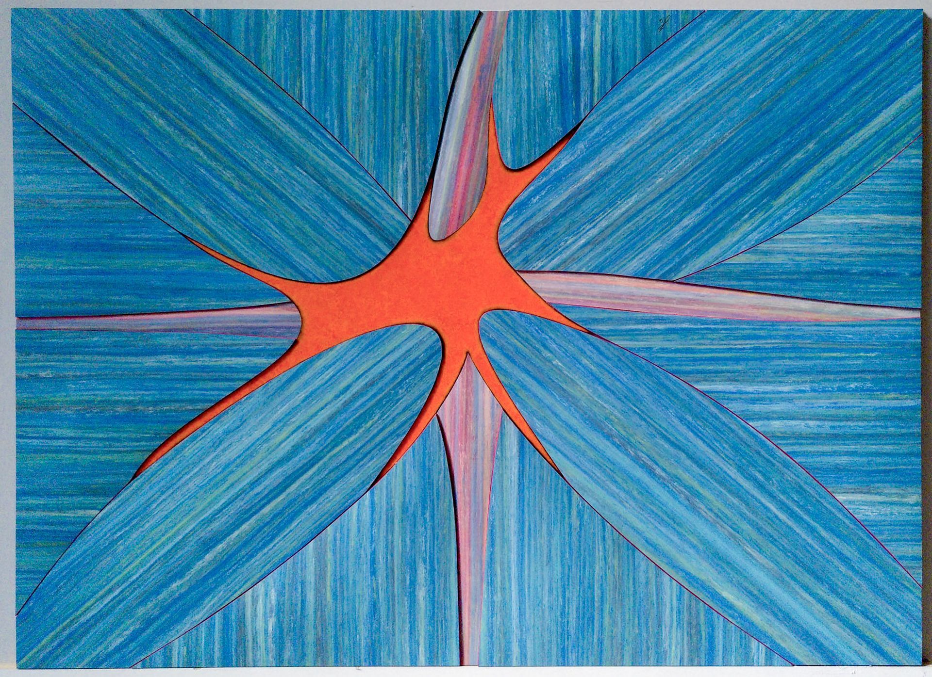 Linoleum-Relief mehrfarbig