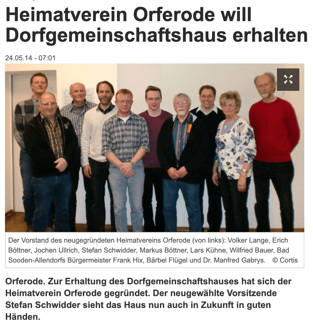 Hier der Link zur HNA Witzenhausen