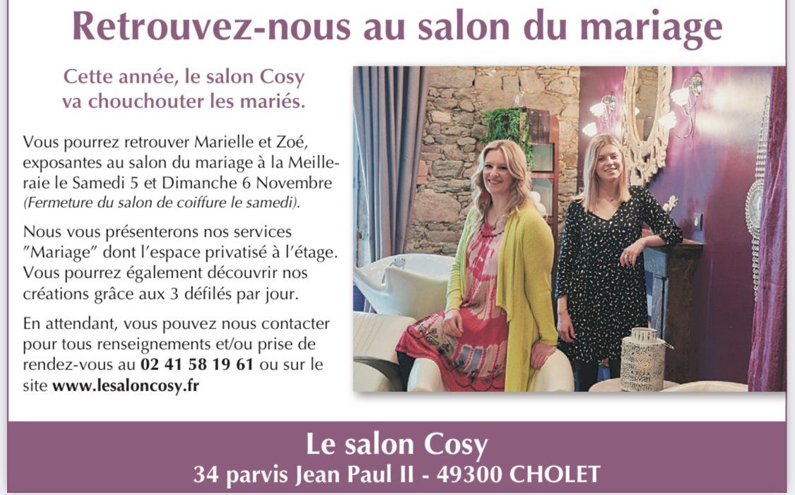 Salon COSY Présent au Salon Du Mariage 5 & 6 Novembre