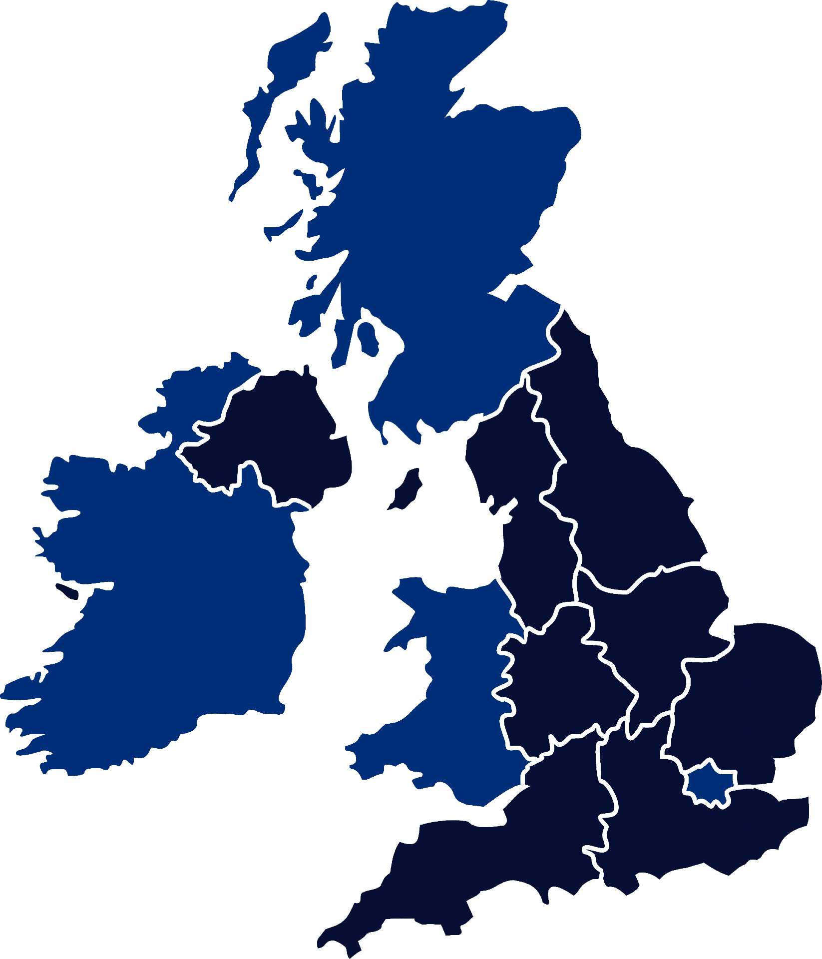 map of United Kingdom and Ireland
