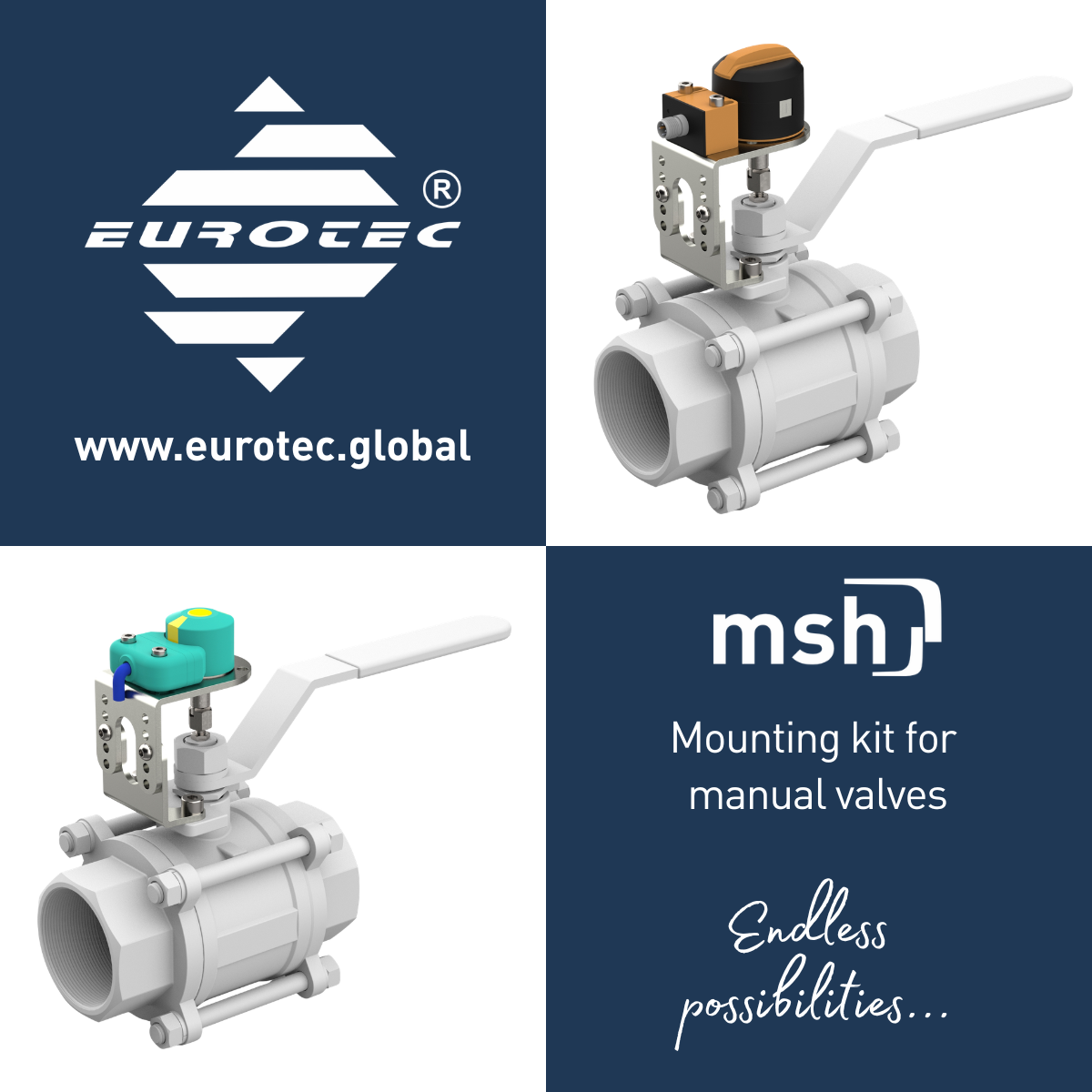 With our MSH mounting kit, you can retrofit manual valves