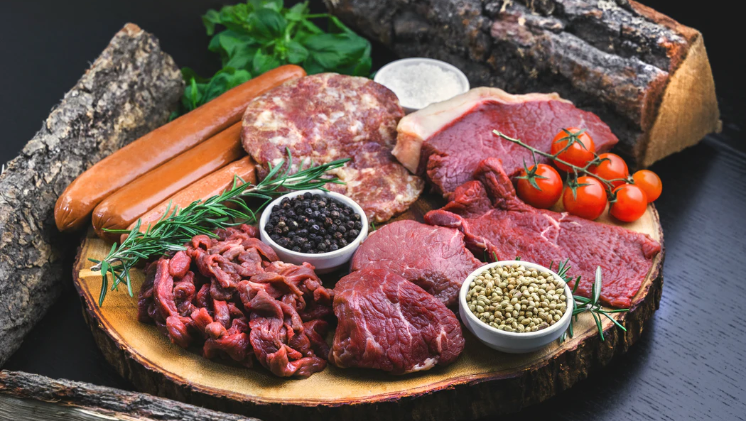 verschiedene Auswahl von Rindfleisch Cuts, wie zum Beispiel Beef-Steak, Geschnetzeltes, Beef-Flanksteak, Tafelspitz
