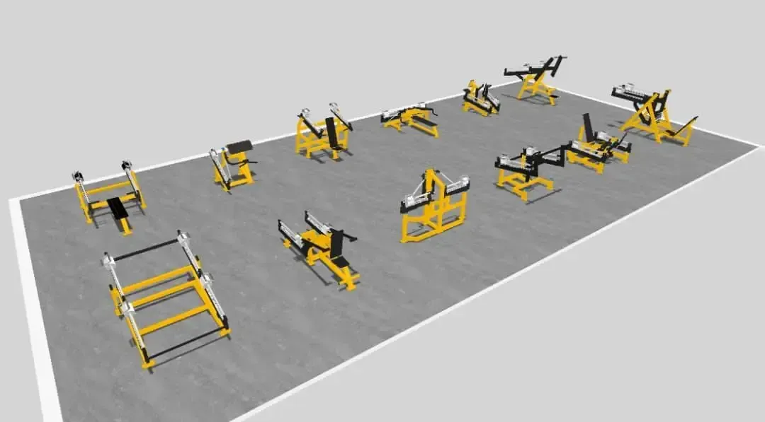 gimnasio completo de máquinas de musculación para fitness exterior