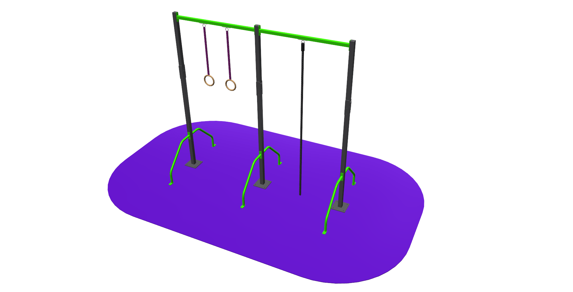 ESTACIÓN CON ANILLAS Y CUERDA