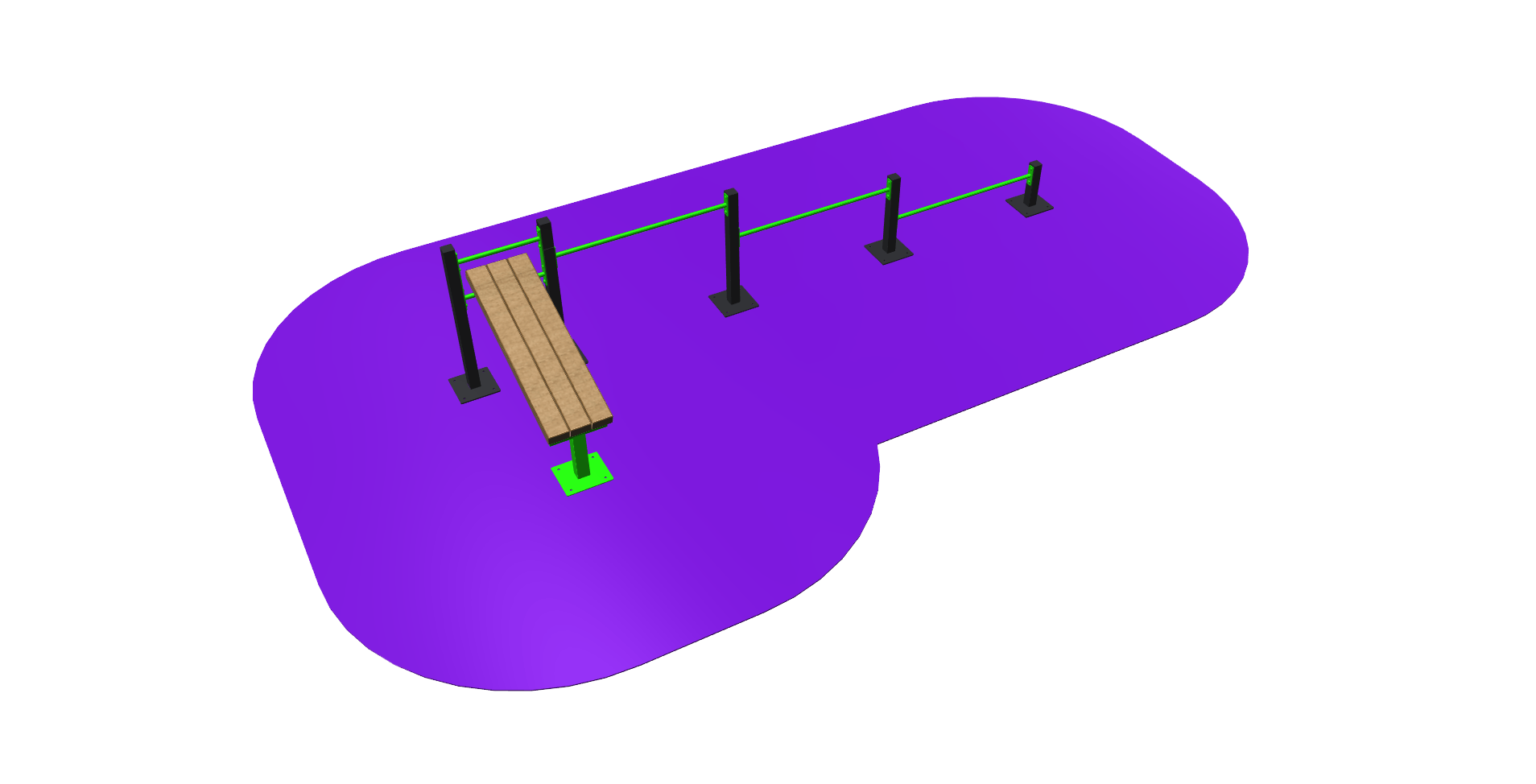 ESTACION DE BARRAS DE FLEXIONES CON BANCO
