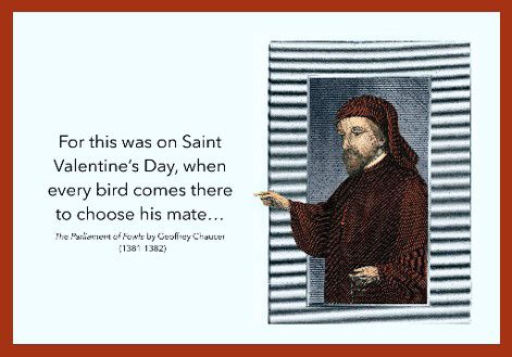 Picture of Chaucer with text from book