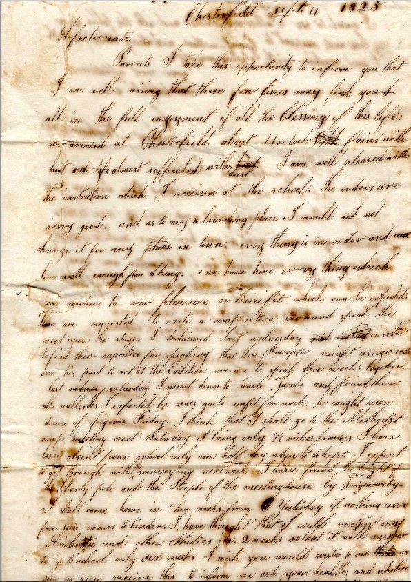 hand written letter in old prose