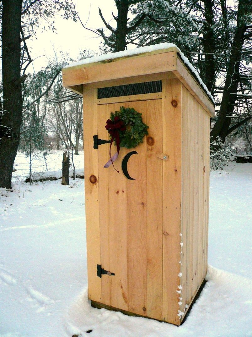 Outhouse with Christmas Wreath