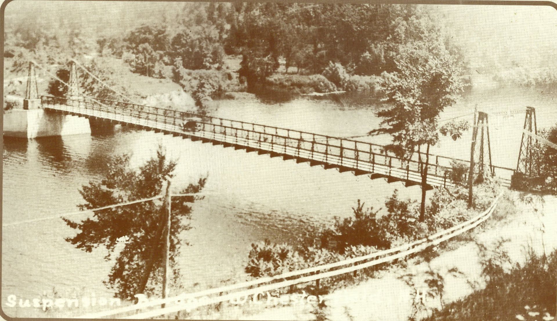 A long bridge held up by cables