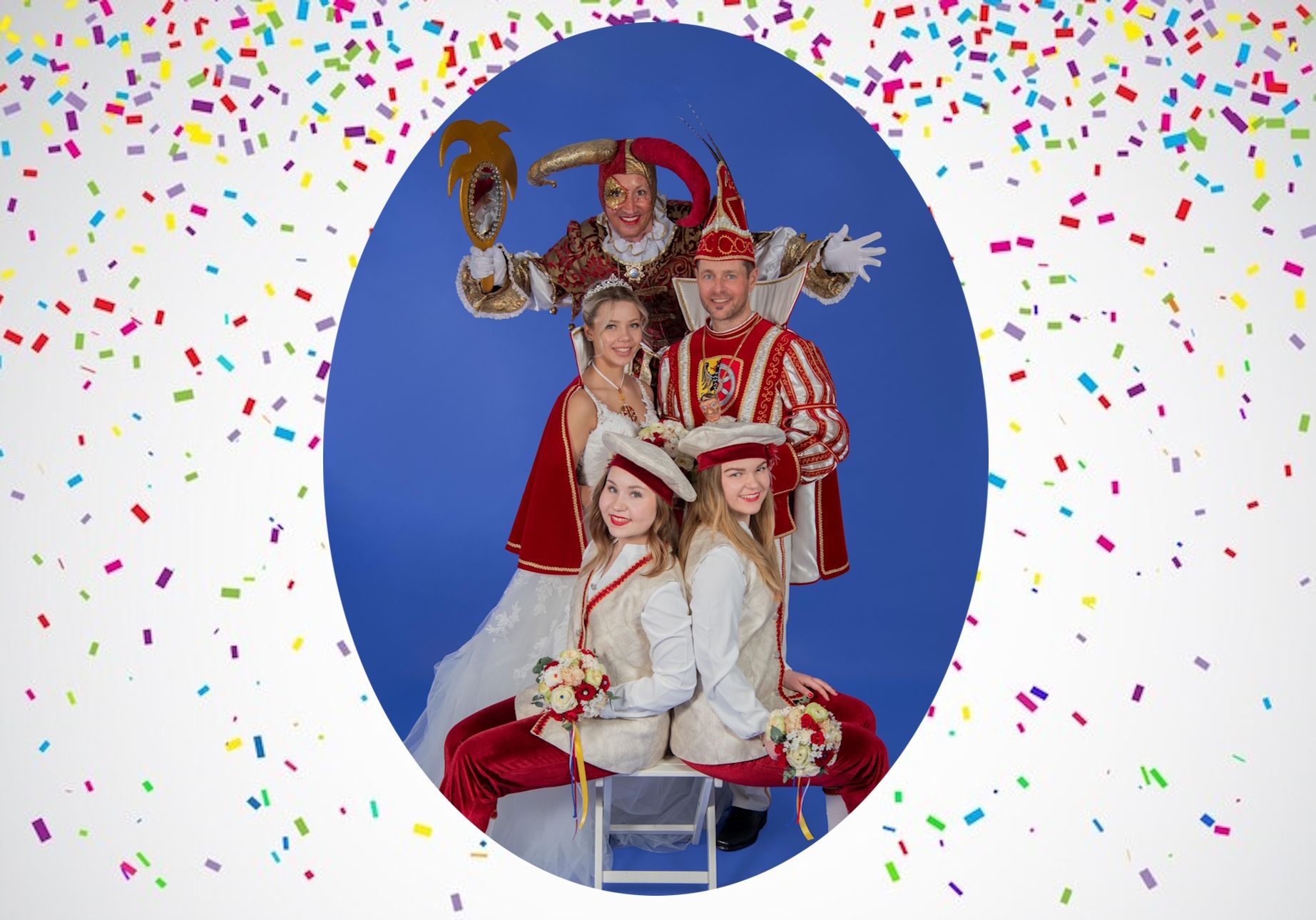 Prinz Büdde I., Prinzessin Kimberley (Lewerth), Pagen Lena (Neubauer) und Lenia (Beike) mit Till André (Rückert)