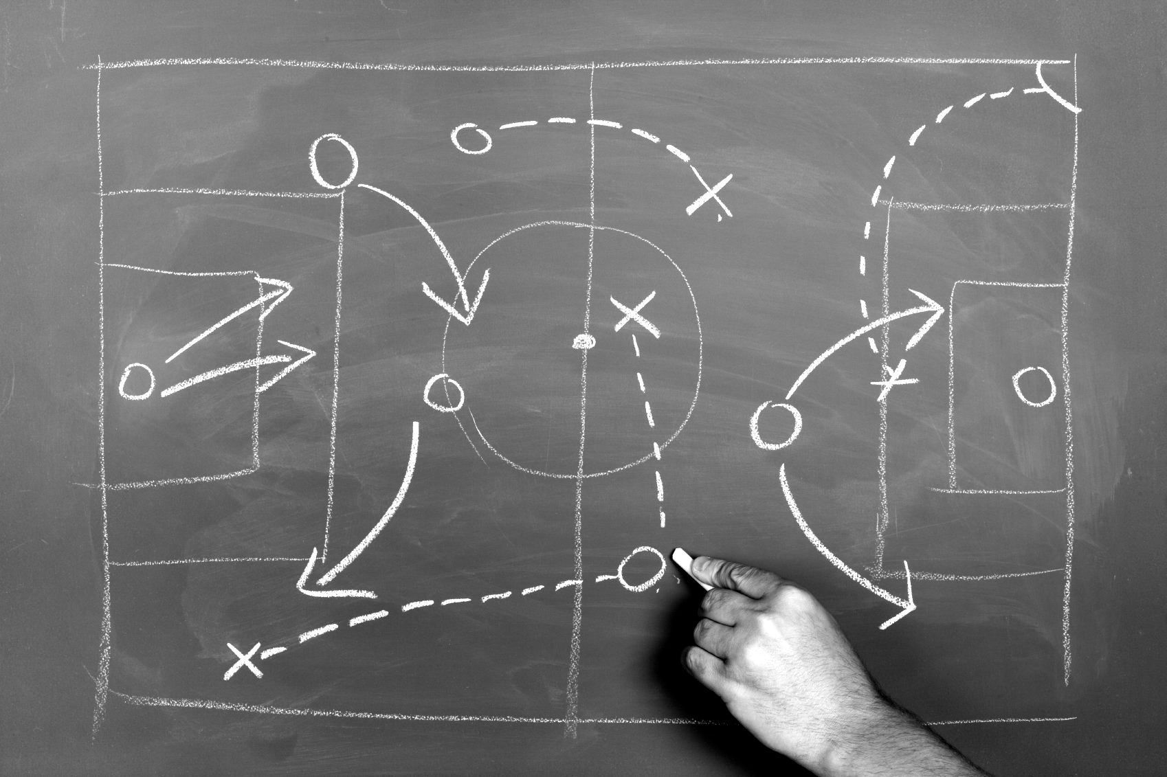 Planung strategischer Züge an der Schiefertafel