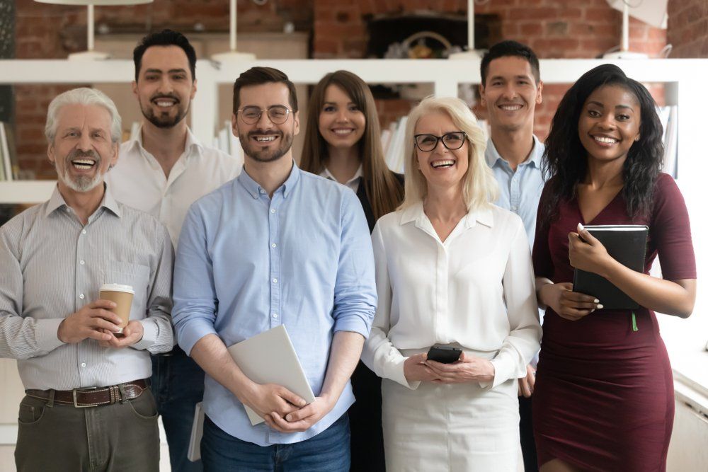 a group of middle-aged professionals