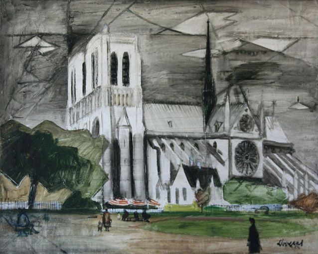 Iglesia en un paisaje sombrío