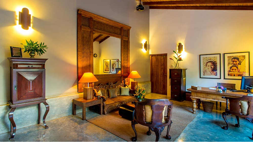 Aditiya Resort Hikkaduwa-Rathgama Rezeption des Aditiya Resort bei Hikkaduwa Sri Lanka