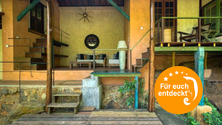 Sama Kosgoda Retreat Blick auf die naturverbundende Architektur des Sama Retreat in Kosgoda Sri Lanka