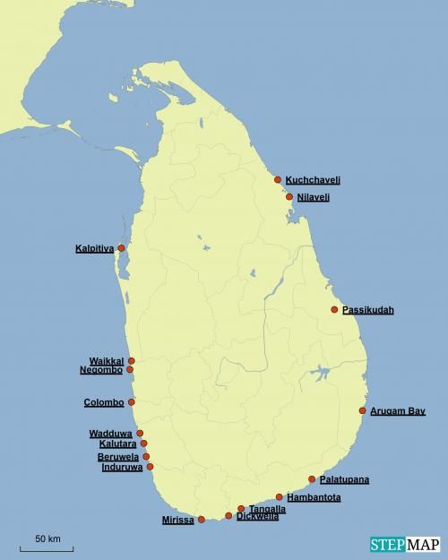 Sri Lanka Strände Badeorte in Sri Lanka