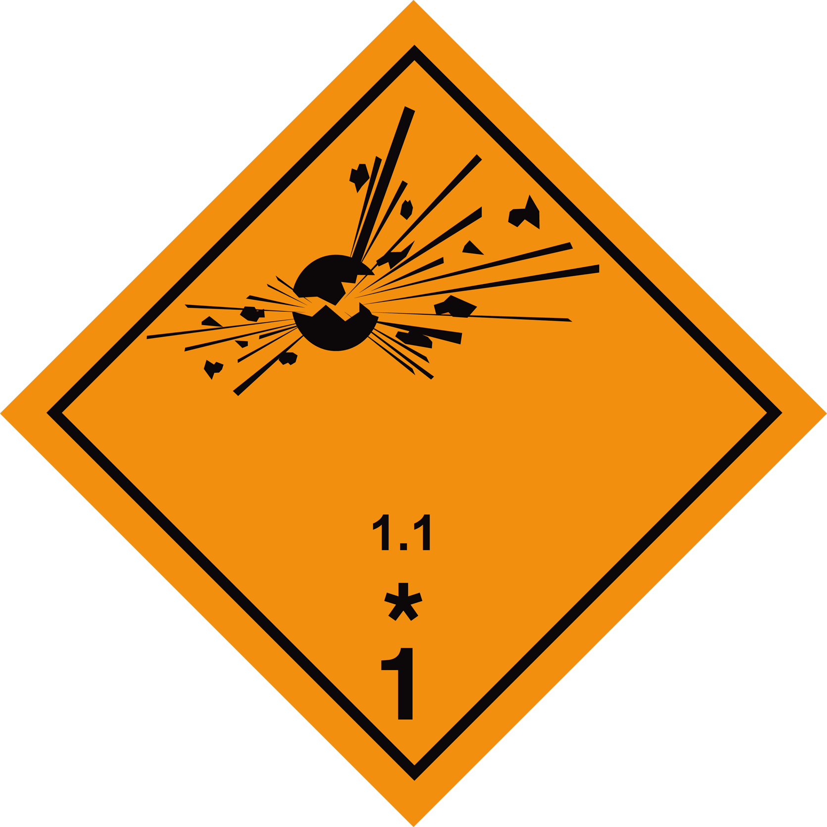 ETICHETTA ADR ESPLOSIVO MODELLO 1
