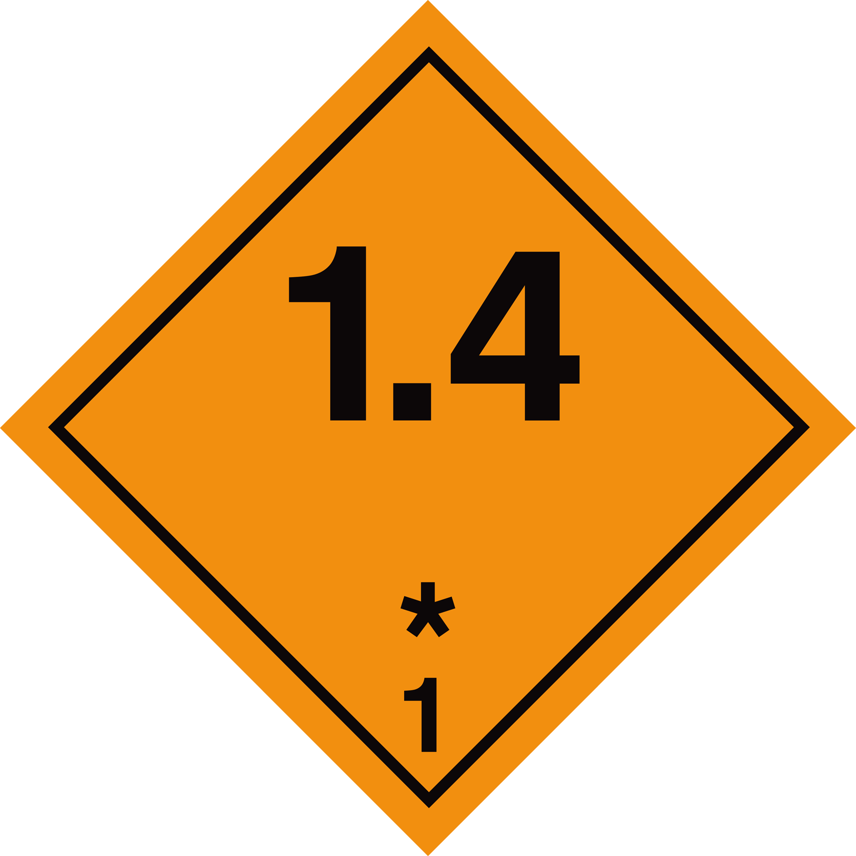 ETICHETTA ADR ESPLOSIVO MODELLO 1.4