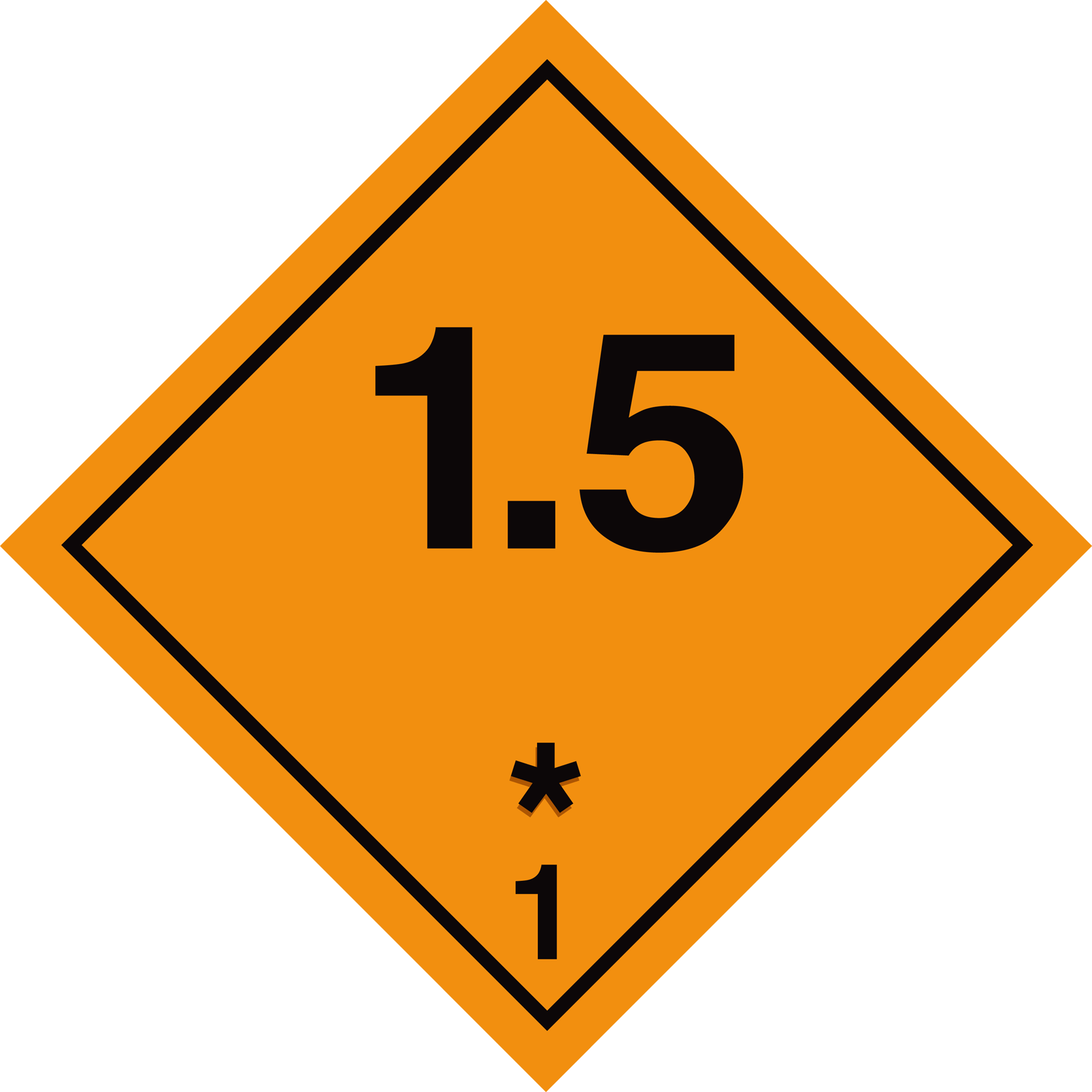 ETICHETTA ADR ESPLOSIVO MODELLO 1.5