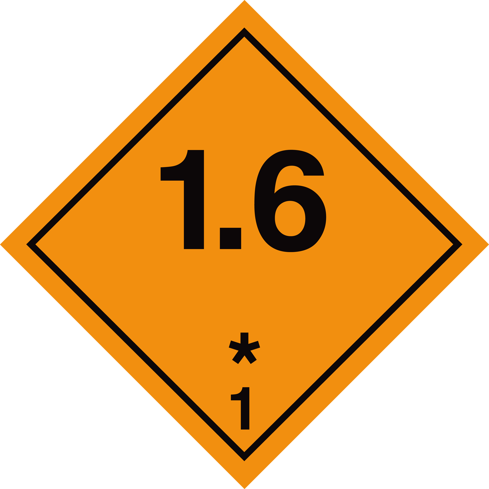 ETICHETTA ADR ESPLOSIVO MODELLO 1.6