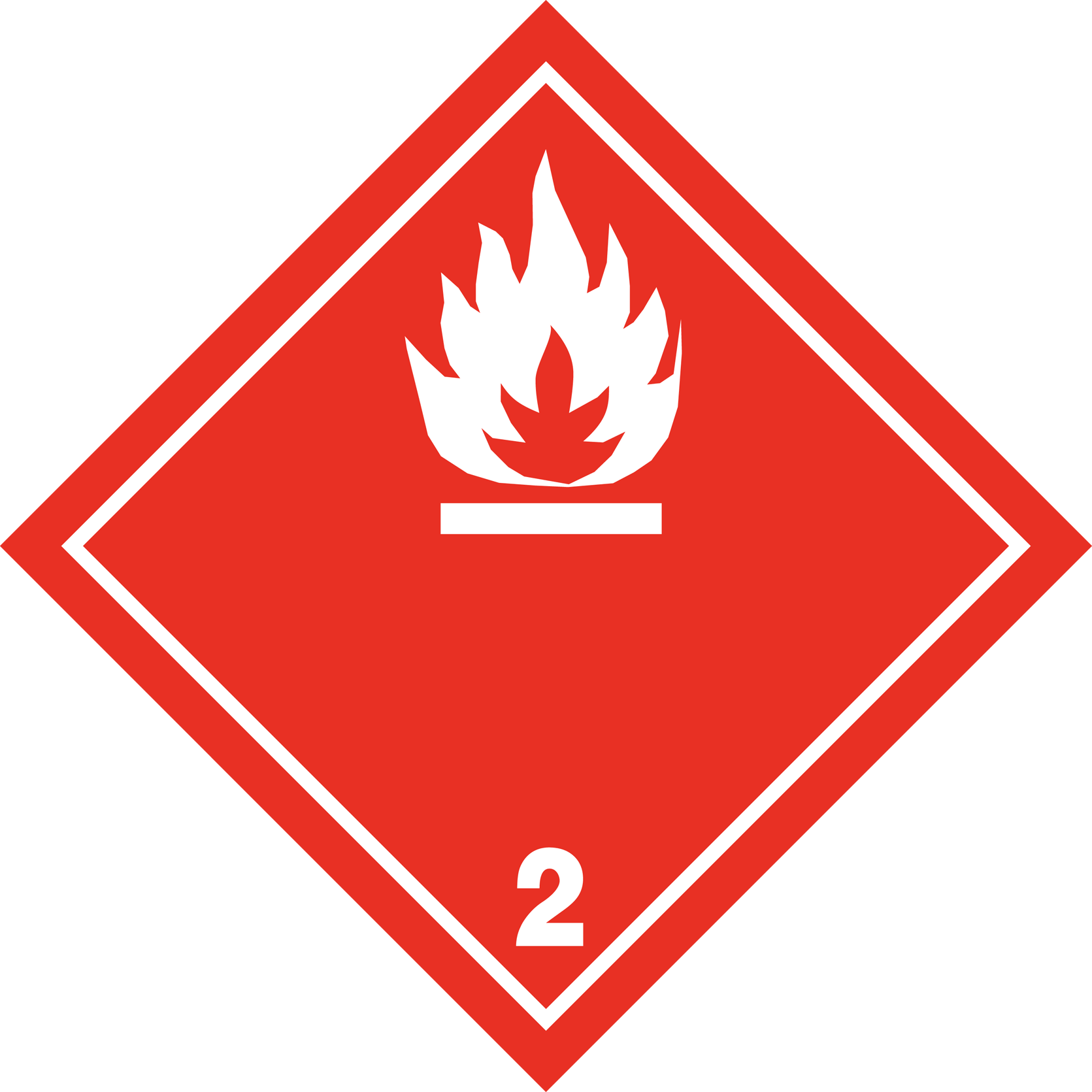 ETICHETTA ADR GAS INFIAMMABILE MODELLO 2.1 BIANCA