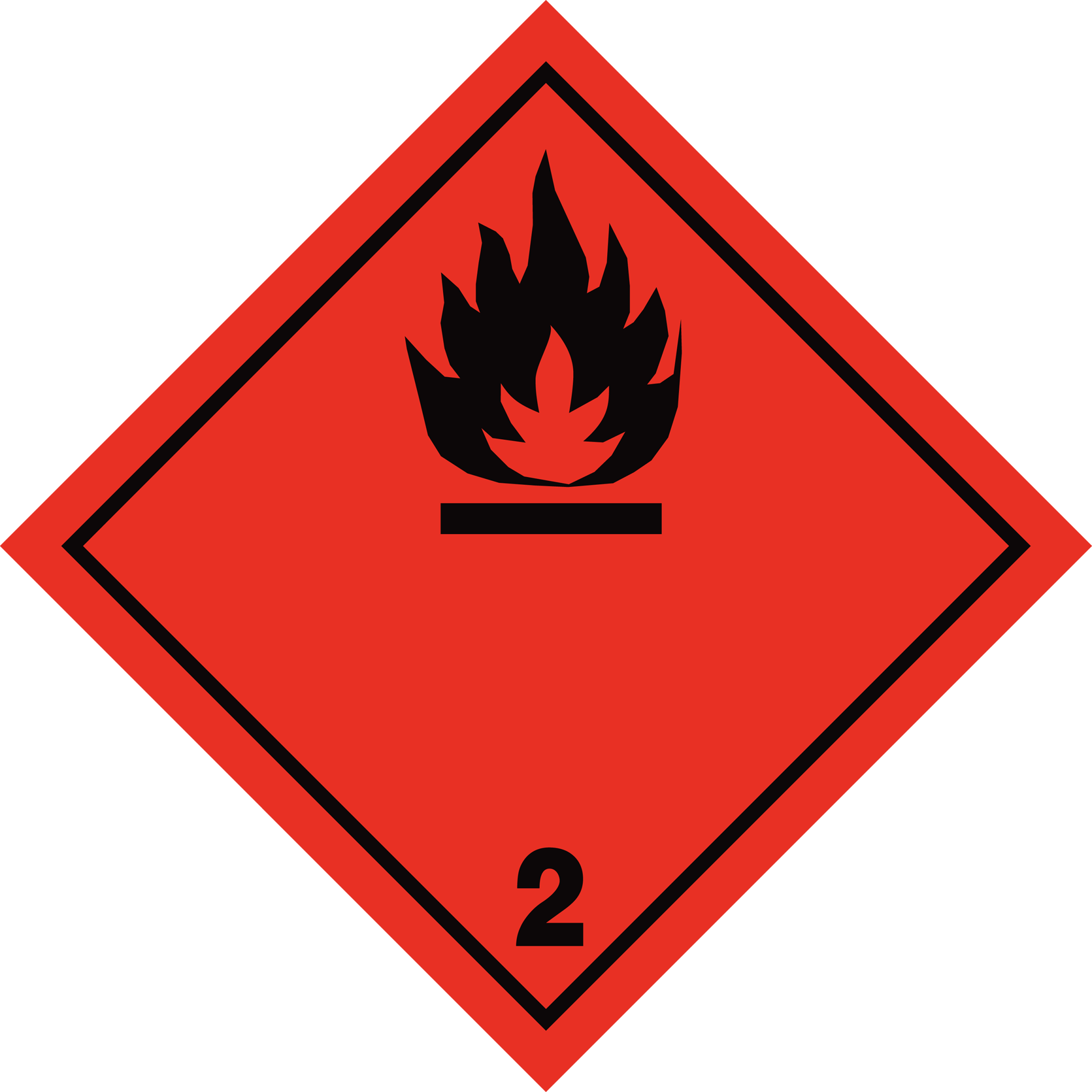 ETICHETTA ADR GAS INFIAMMABILE MODELLO 2.1