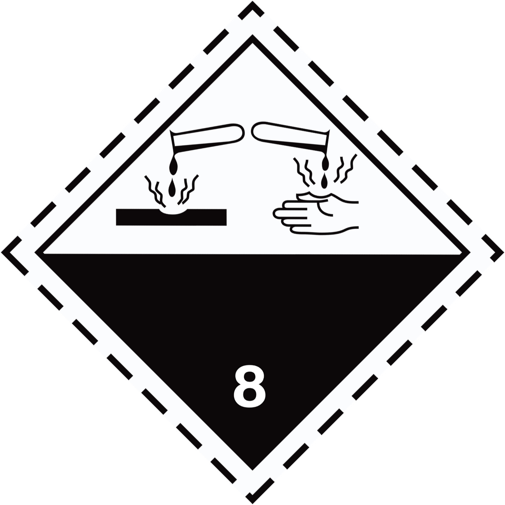 ETICHETTA ADR CLASSE 8 MODELLO 8