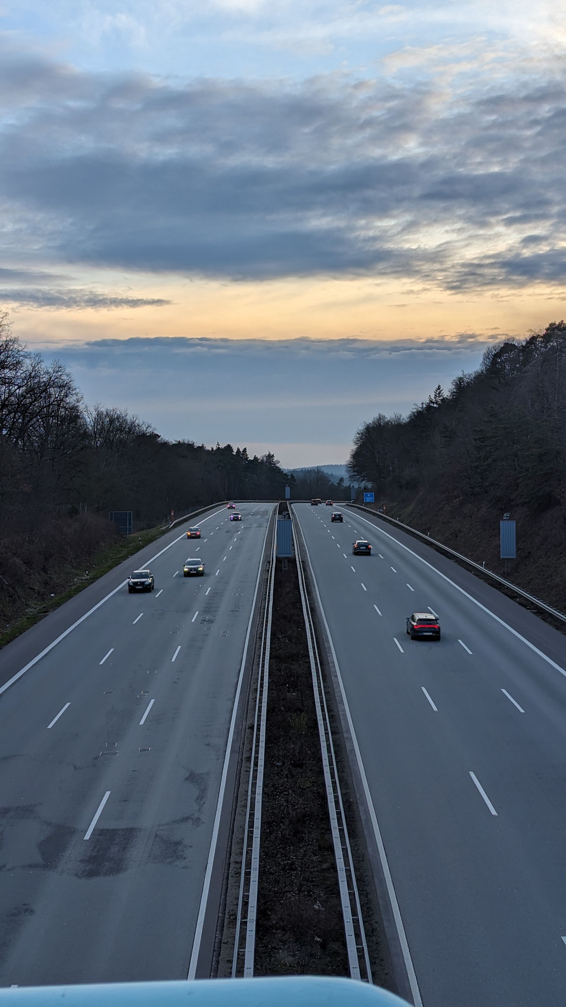 View of the A6 motorway in Germany