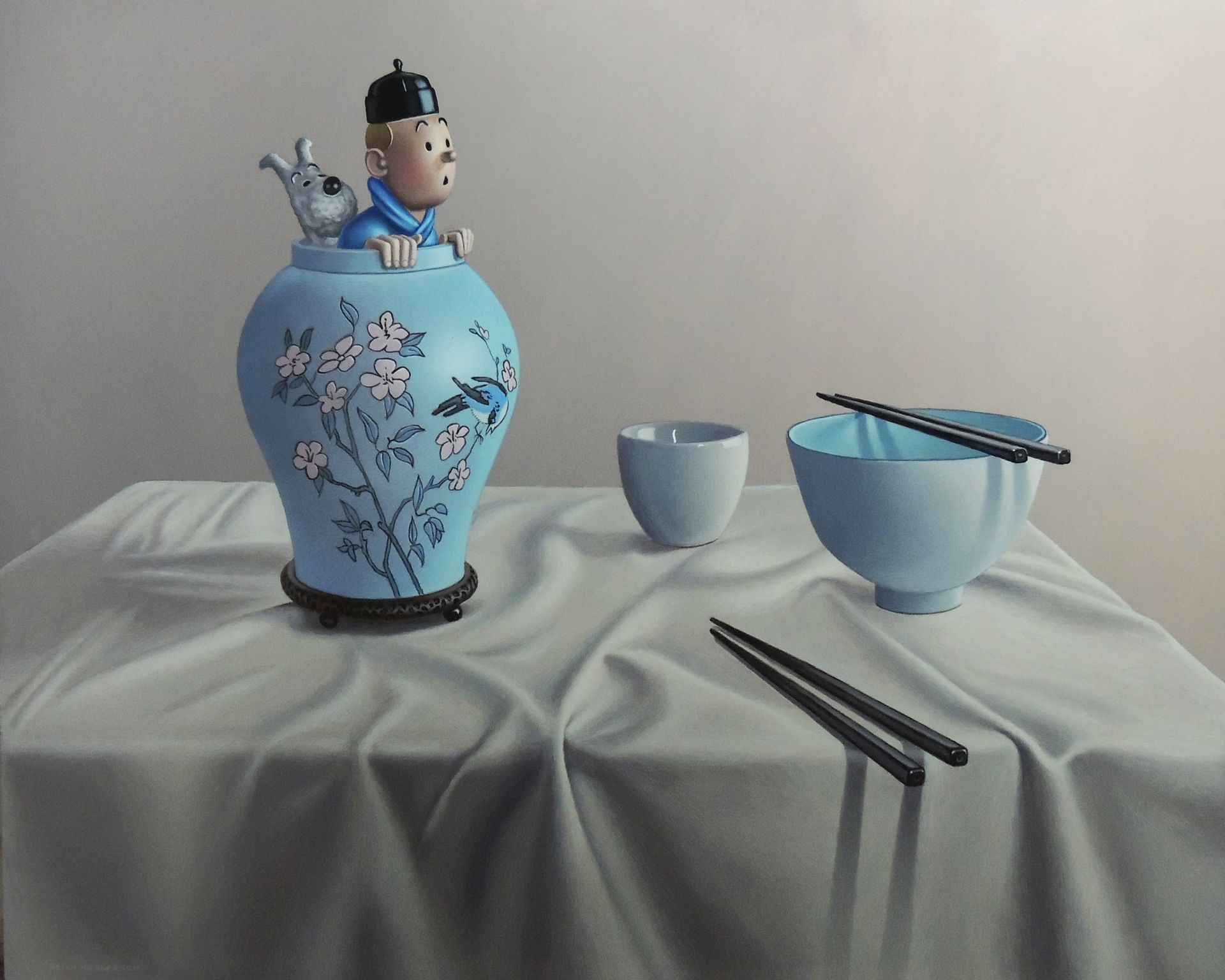 Vase and Bowls
Acrylic on Board
Brian Henderson Comic Cartoon Genre