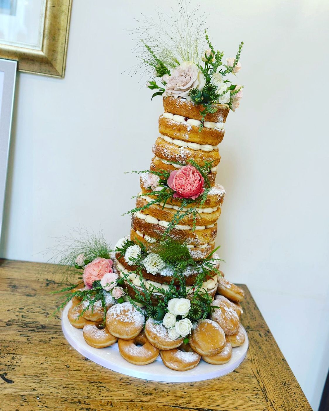 Naked wedding cake at The Abbeywood