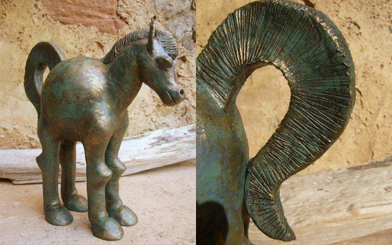 Cheval Terre patine Bronze