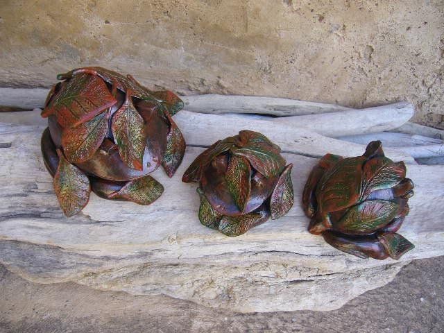 Grenouille Terre Patine Bronze & huiles