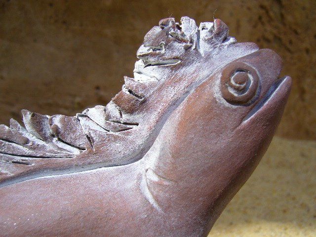 Iguane Terre Patinée Cuivre céramique