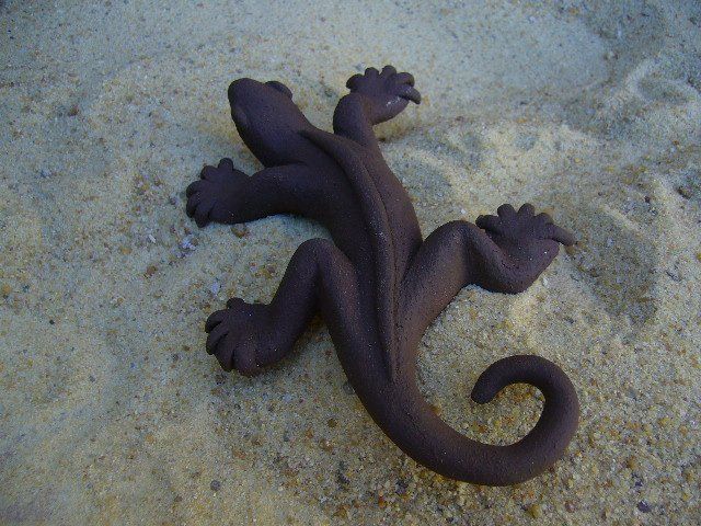 Lézard Grès Brun céramique