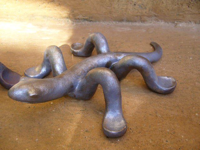 Lézard Terre Patine Argent