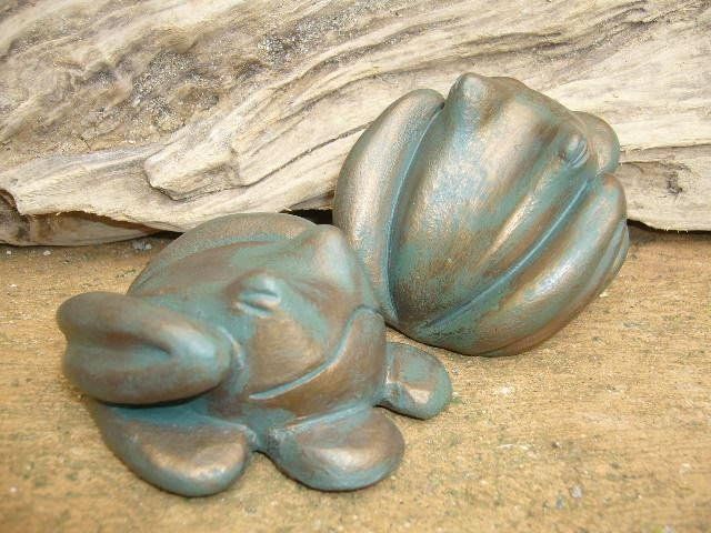 Grenouilles Terre Patine Vert & Bronze