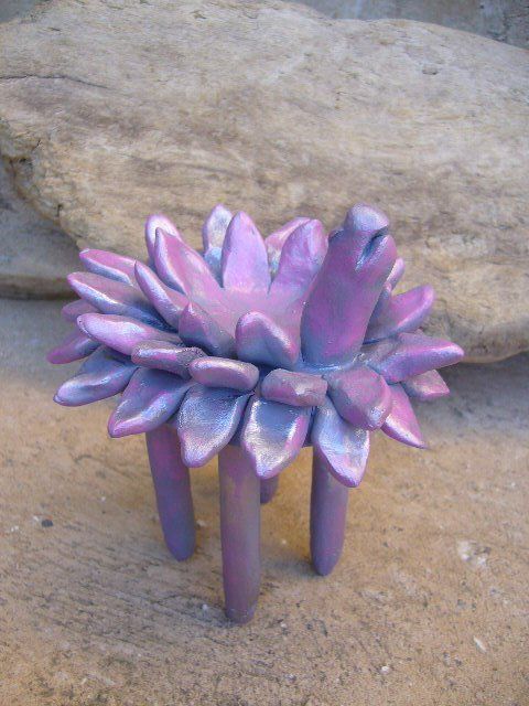 Tortue céramique fleur patine rose