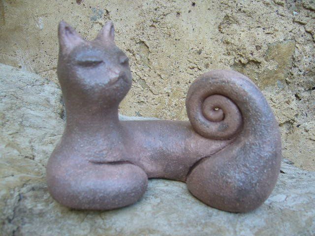 Chat Grès Rose & Brun