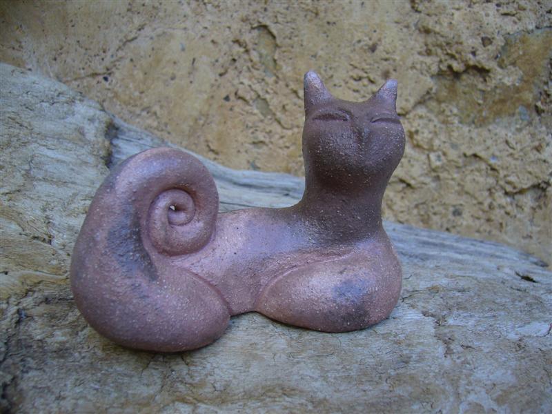 Chat Grès Rose & Brun