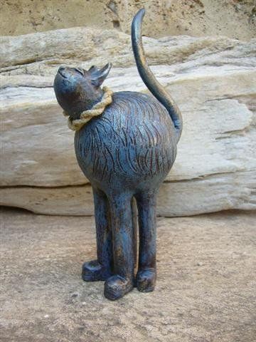 Chat Terre Patine bronze vieilli