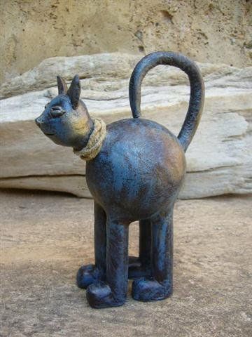 Chat Terre Patine bronze vieilli