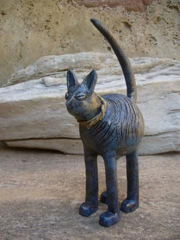 Chat Terre Patine bronze vieilli