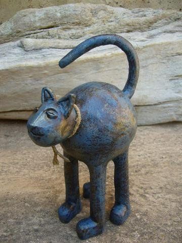 Chat Terre Patine bronze vieilli