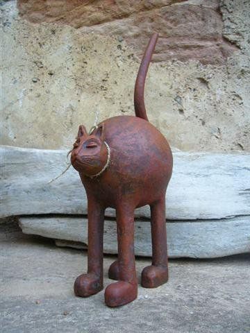 Chat Terre Patine Fer