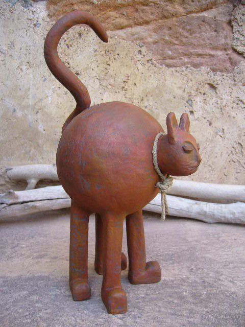 Chat Terre Patine Fer