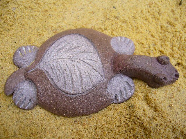 Tortue grès patine brun