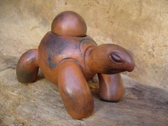 Tortue terre Polie, Enfumée & cirée